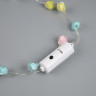 Светодиодные бусы  Сердечки , 80 см, LED(1608)-16-4.6V, AG13x3 (в компл.), 3 режима, свечение тёплое белое