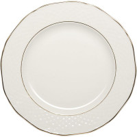 Тарелка «Афродита» мелкая;фарфор;D=190,H=19мм;белый,золотой