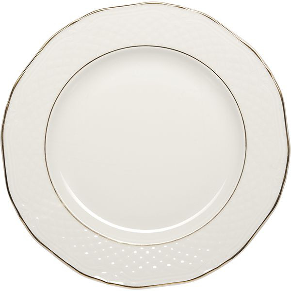 Тарелка «Афродита» мелкая;фарфор;D=190,H=19мм;белый,золотой 