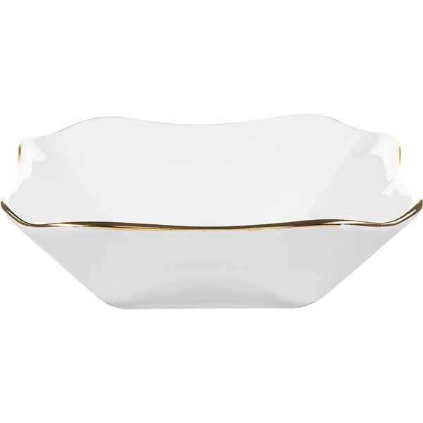 Салатник квадратный;фарфор;,H=40,L=135,B=135мм;белый,золотой 