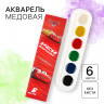 Акварель медовая 6 цветов в картонной коробке , без кисти,  Тачки , Тачки