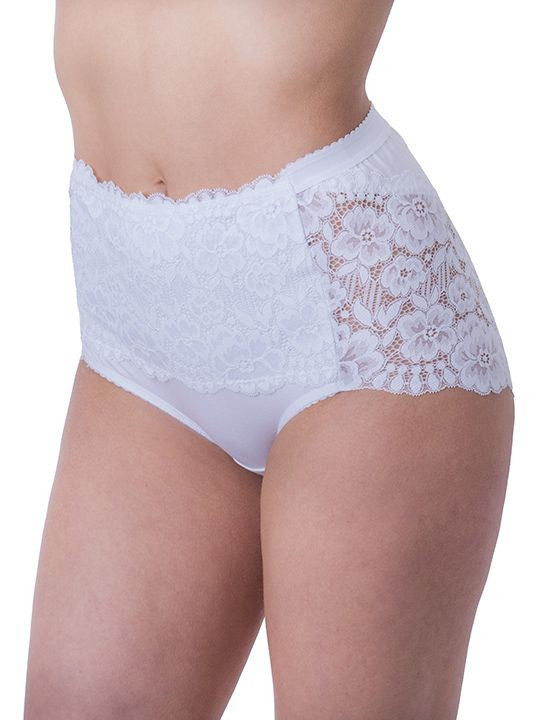 Женские трусики макси из хлопка и кружева 