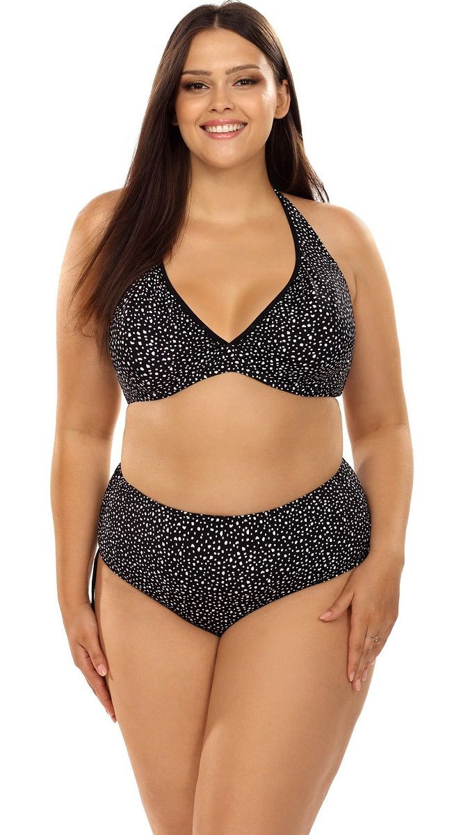Раздельный купальник plus size в крапинку 