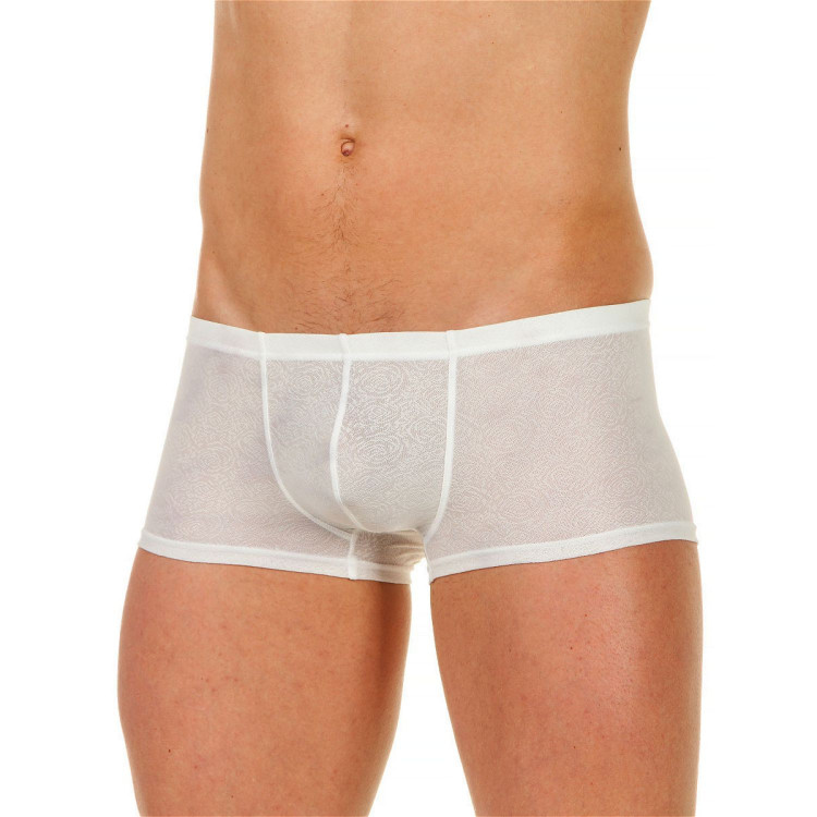 Мужские трусы-хипсы из ткани с текстурой в виде роз White Rose Boxer 