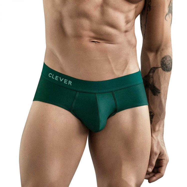 Темно-зеленые мужские трусы-брифы Clever Sapphire Brief 