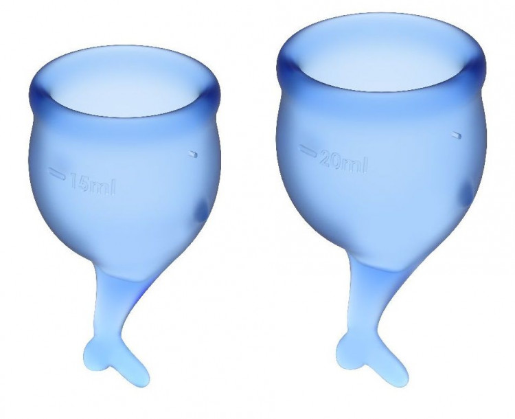 Набор синих менструальных чаш Feel secure Menstrual Cup 