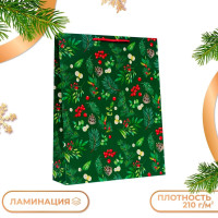 Новый год. Пакет подарочный  Веточки , 33 х 42,5 х 10 см.