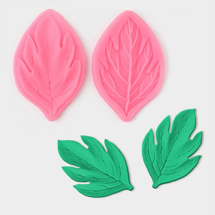 Молд «Листва», силикон, 2 части, 7×4,5 см, цвет МИКС 