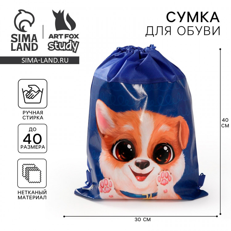 Мешок для обуви «Собака» 30 х 40 см 