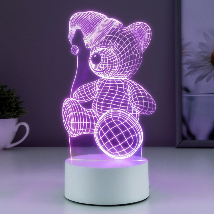 Светильник  Мишка в шапке  LED RGB RISALUX 