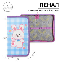Пенал 1 секция 115 х 205 х 30 мм, Calligrata  Зайка , ламинированный картон