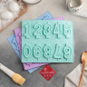 Форма для выпечки Доляна «Цифры», силикон, 26×21 см, 10 ячеек (7×4 см), цвет МИКС
