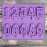 Форма для выпечки Доляна «Цифры», силикон, 26×21 см, 10 ячеек (7×4 см), цвет МИКС