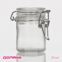 Стеклянная банка для специй с бугельным замком «Оптима» (50 мл.)