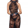 Облегающее платье из тюля с вышивкой Midi tulle dress with velvet straps in the back