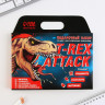 Подарочный набор блокнот-раскраска, трафарет, цветные мелки, линейка  T-REX ATTACK 