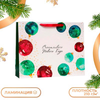 Новый год. Пакет подарочный  Шарики , 50 х 40 х 15 см.
