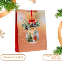 Новый год. Пакет подарочный  Стеклянный шар , 33 х 42,5 х 10 см.