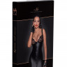 Мини-платье с кружевным лифом и двусторонней молнией Powerwetlook mini-dress with lace chest and 2-way zipper