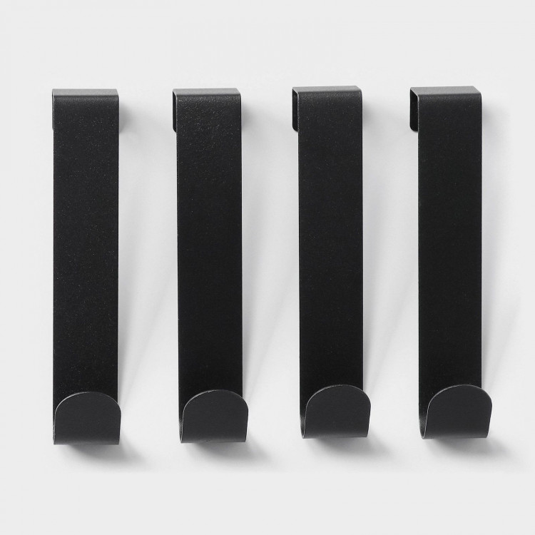 Набор из 4 металлических надверных крючков Black Loft Door Long 