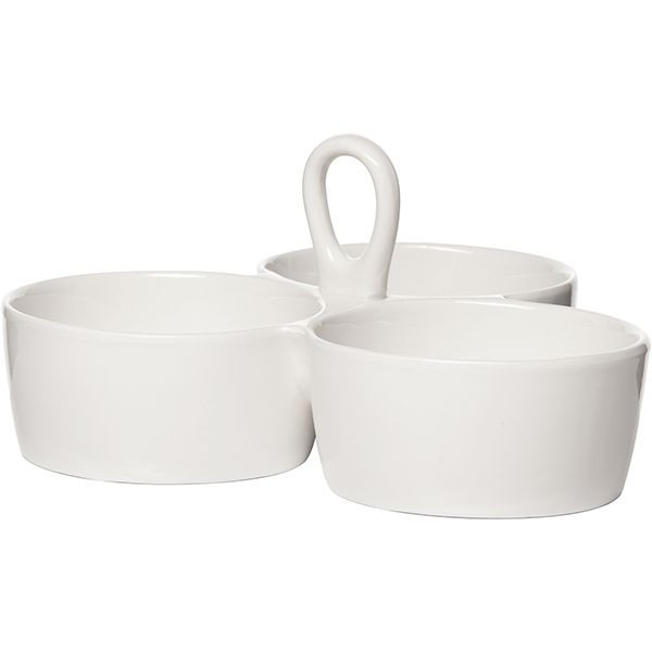 Менажница «Кунстверк» 3 секции;фарфор;D=10,H=11см;белый 