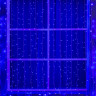Гирлянда «Занавес» 2 × 6 м, IP44, УМС, белая нить, 1440 LED, свечение синее, 220 В