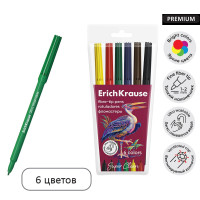Фломастеры 6 цветов, ErichKrause,  Safari Ultra Washable  микс