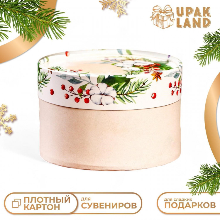Новый год. Коробка  Новогоднее украшение  завальцованная без окна ,13 х 8,5 см 