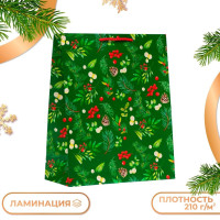 Новый год. Пакет подарочный  Веточки , 26 х 32 х 12 см.