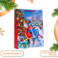 Новый год. Пакет подарочный  Со снегурочкой , 33 х 42,5 х 10 см.