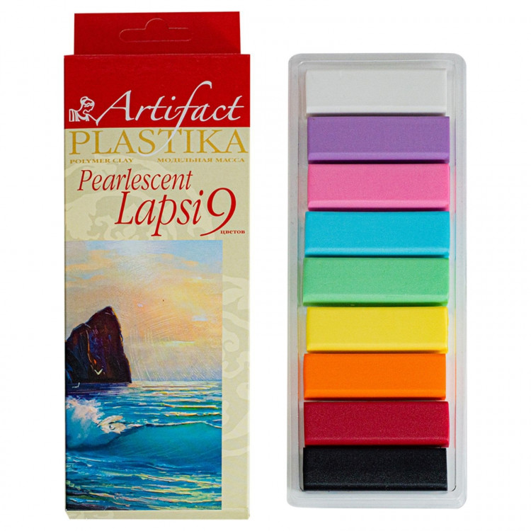 Набор пластика - полимерная глина, 180 г, LAPSI PEARLESCENT, 9 цветов, перламутр 