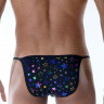 Черные мужские трусы-танга с разноцветными блестящими звездами Черные мужские трусы-танга с разноцветными блестящими звездами