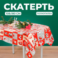 Новогодняя скатерть, размер 108х180 см