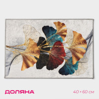 Серый коврик «Листья» (40х60 см.)