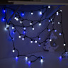 Гирлянда «Нить» 10 м с насадками «Шарики 1.5 см», IP44, тёмная нить, 100 LED, свечение бело-синее, мигание, 220 В