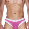Мужские трусы-бразилиана с отделкой края кружевом Мужские трусы-бразилиана с отделкой края кружевом
