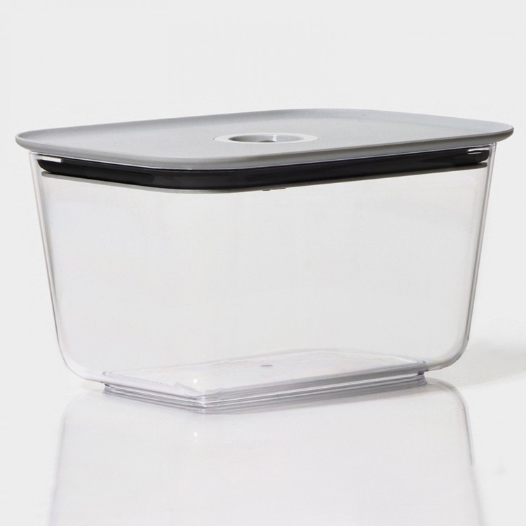 Серый прямоугольный ланч-бокс с вакуумным клапаном (1,45 л.) 