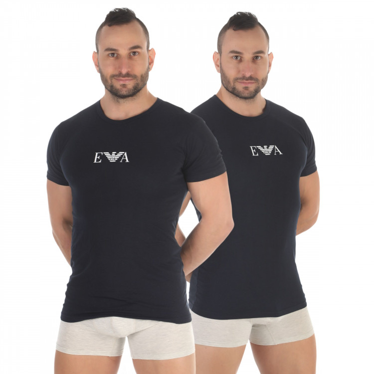Набор из 2 темно-синих мужских футболок Emporio Armani 