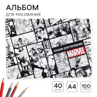 Альбом для рисования А4, 40 листов 100 г/м², на пружине, Мстители-
