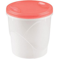 Контейнер для продуктов с завинчивающейся крышкой;полипроп.;1,8л;D=15,3,H=13,3см;прозр.,красный