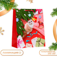 Новый год. Пакет подарочный  Кошечка , 26 х 32 х 12 см.