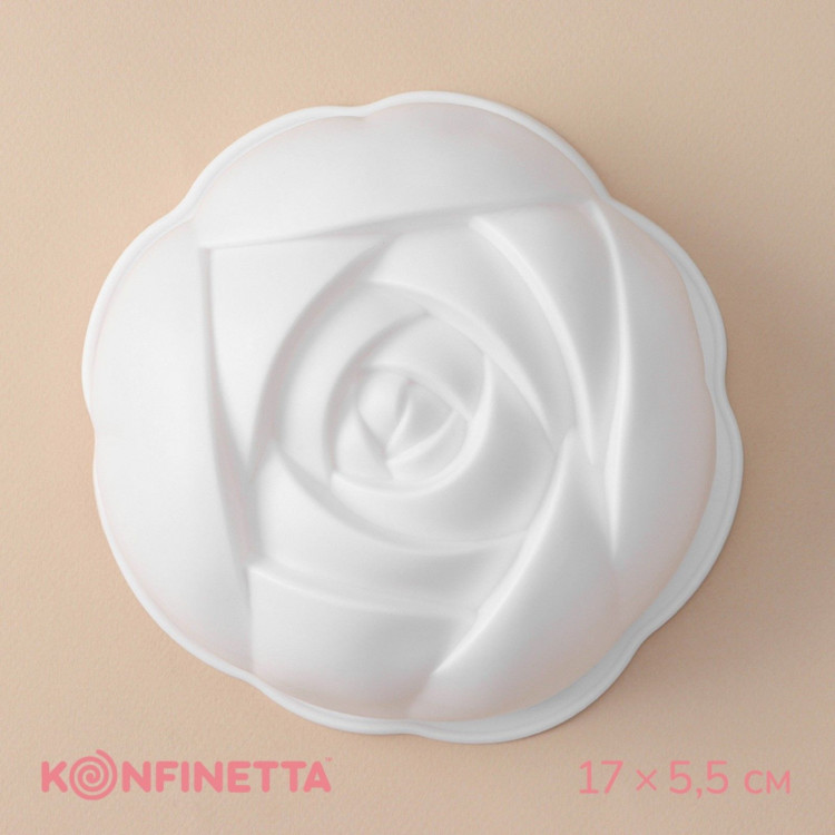 Форма для муссовых десертов и выпечки KONFINETTA «Роза», 17×5,5 см, цвет белый 