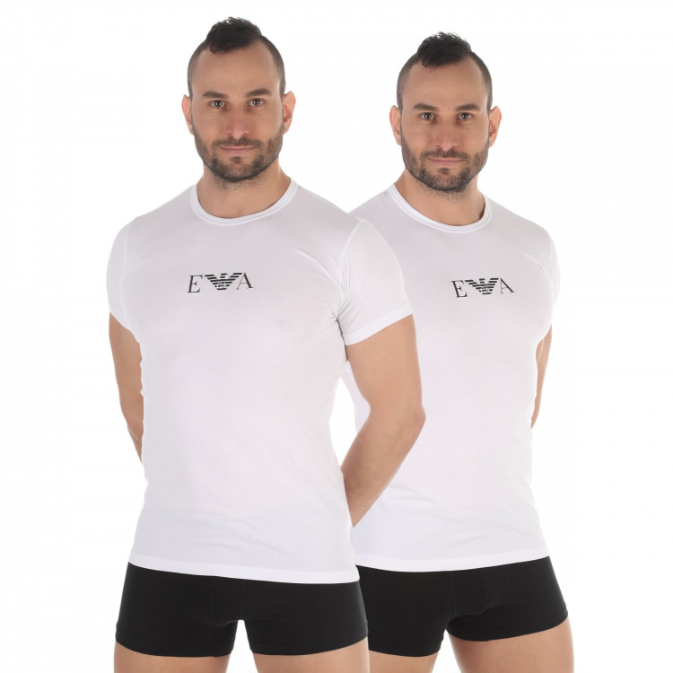 Набор из 2 белых мужских футболок Emporio Armani 