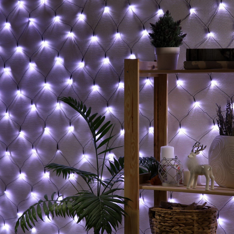 Гирлянда «Сеть» 2 × 2 м, IP20, тёмная нить, 224 LED, свечение белое, 8 режимов, 220 В 