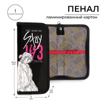 Пенал 1 секция, 90 х 195 х 25 мм, Calligrata  Аниме мотивация , ламинированный картон