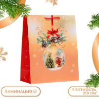 Новый год. Пакет подарочный  Стеклянный шар , 26 х 32 х 12 см.