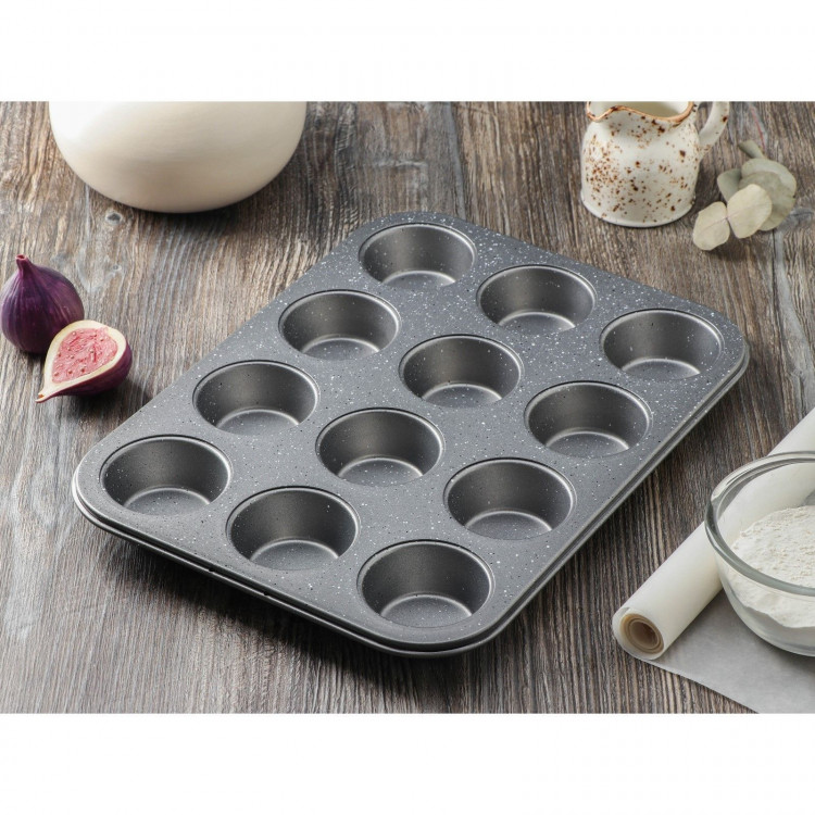 Форма для выпечки Magistro Gourmet Range, 35×26,5×3 см, 12 ячеек, толщина 0,6 мм, антипригарное покрытие, цвет серый Форма для выпечки Magistro Gourmet Range, 35×26,5×3 см, 12 ячеек, толщина 0,6 мм, антипригарное покрытие, цвет серый