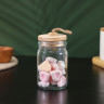 Стеклянная банка для сыпучих продуктов с бамбуковой крышкой «Эко» (6,5х12 см)
