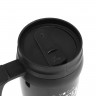 Черная термокружка с рисунком Coffee time (400 мл.)