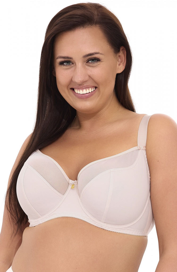 Однотонный бюстгальтер на косточках с мягкой чашкой plus size 